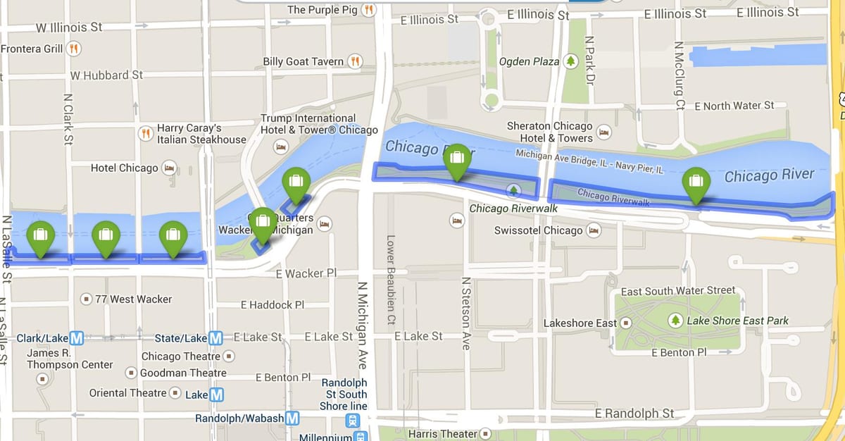 نقشه riverwalk شیکاگو