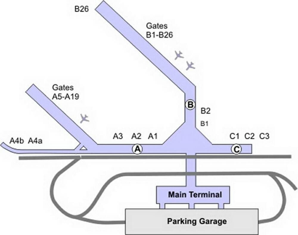 نقشه از Chicago Midway فرودگاه