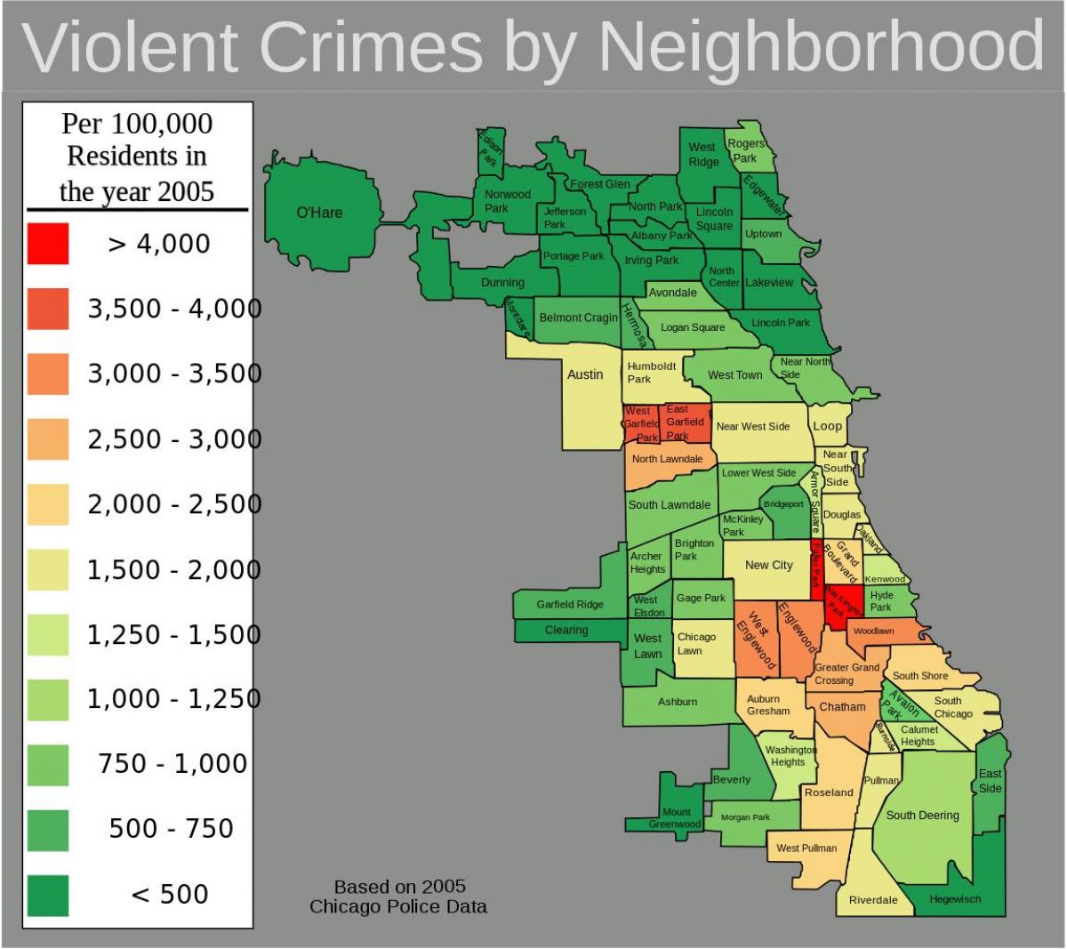 مناطق بد شیکاگو نقشه