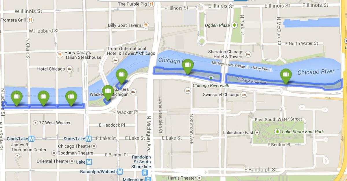 نقشه riverwalk شیکاگو