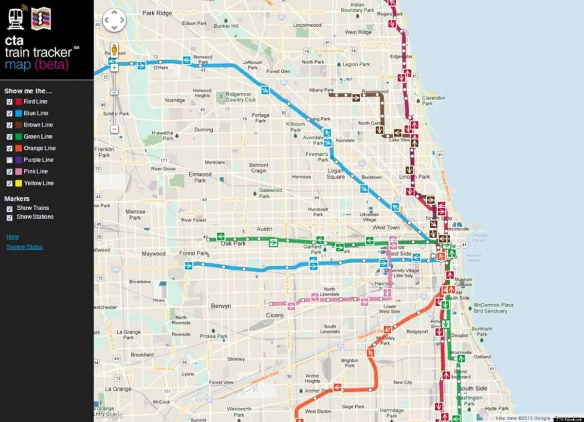 شیکاگو حمل و نقل عمومی نقشه