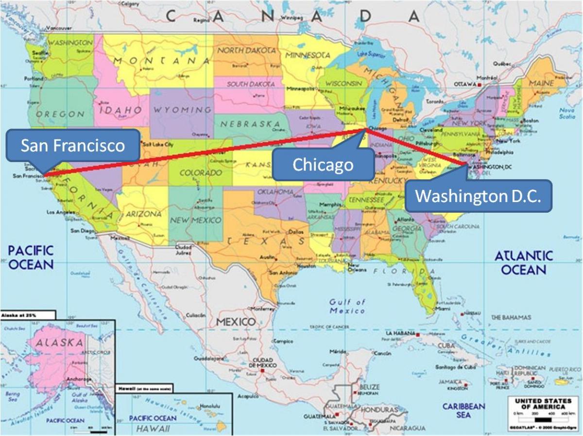 شیکاگو در ایالات متحده آمریکا نقشه