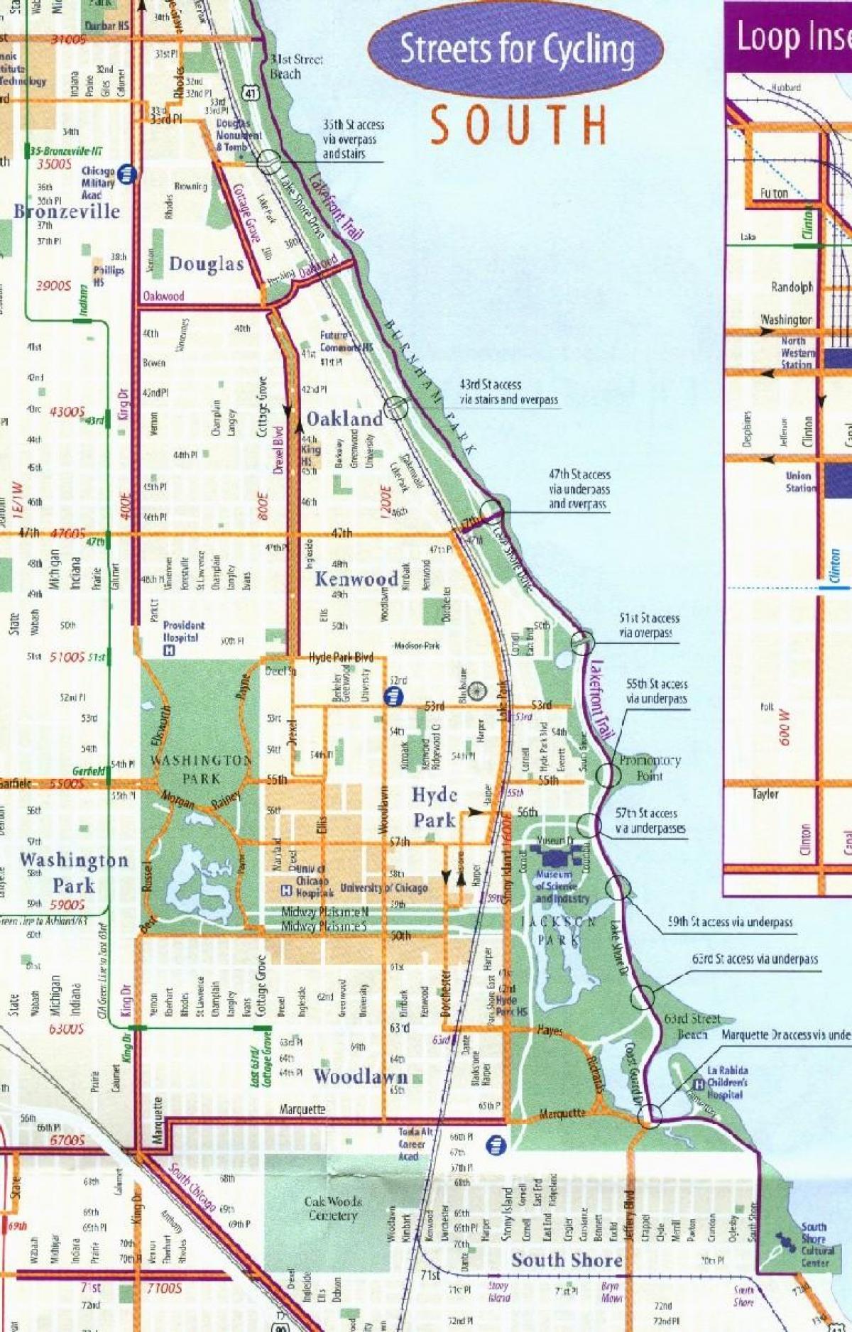 شیکاگو دوچرخه لین نقشه