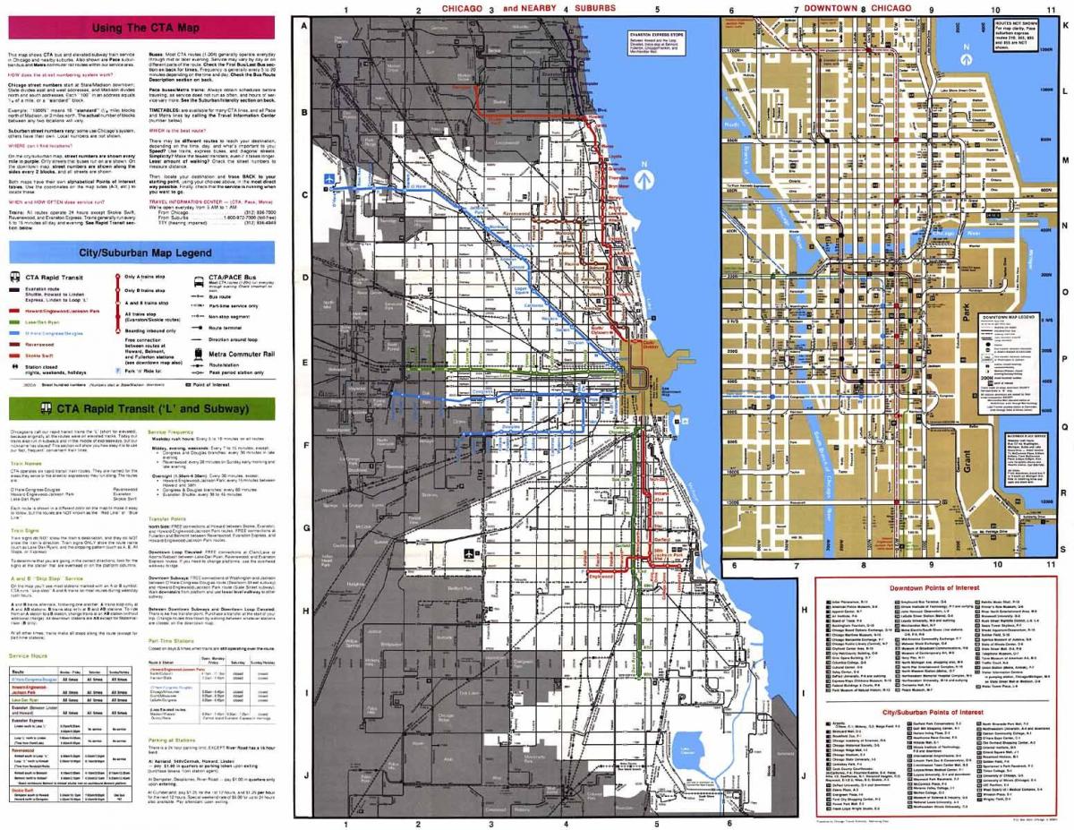 مسیرهای اتوبوس شیکاگو نقشه