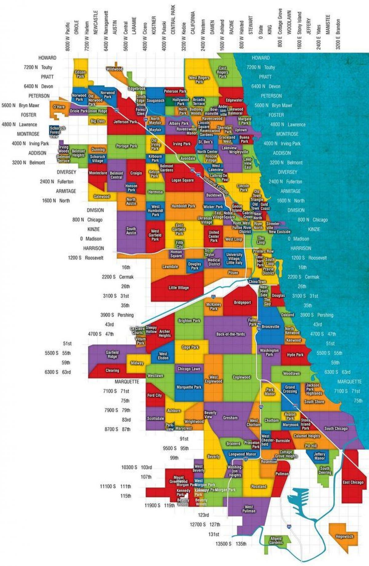 شیکاگو و حومه نقشه