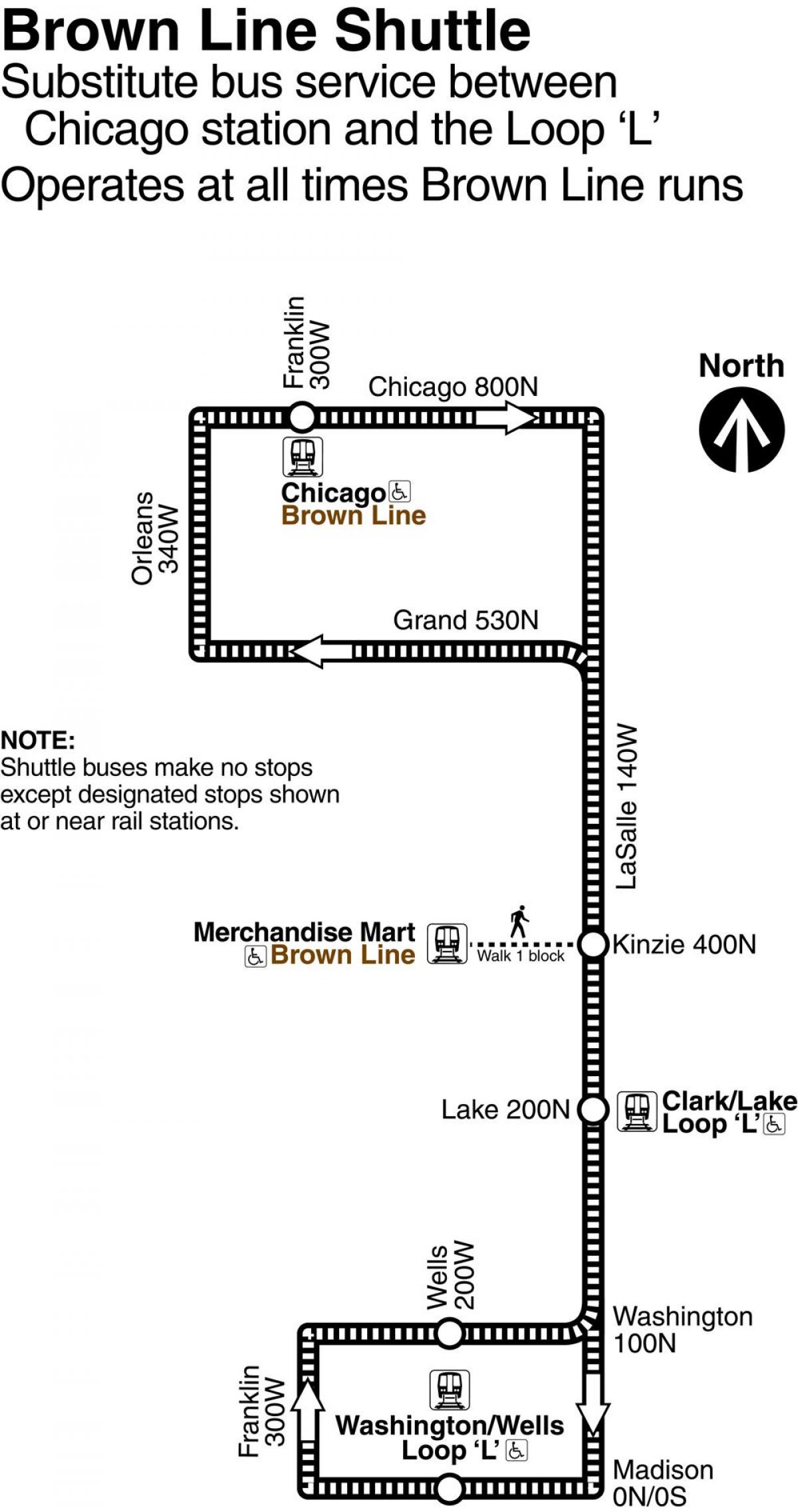 شیکاگو قهوه ای خط نقشه
