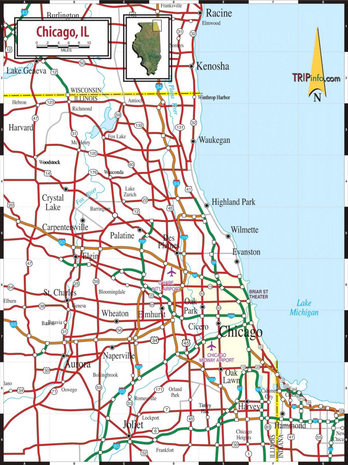 نقشه از Chicago, il