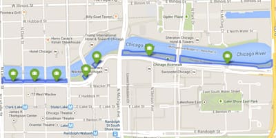 نقشه riverwalk شیکاگو
