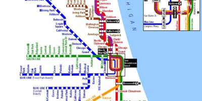 مترو در شیکاگو نقشه