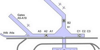 نقشه از Chicago Midway فرودگاه