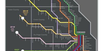 Metra نقشه قطار شیکاگو
