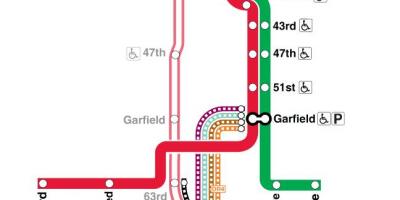 شیکاگو نقشه قطار خط قرمز