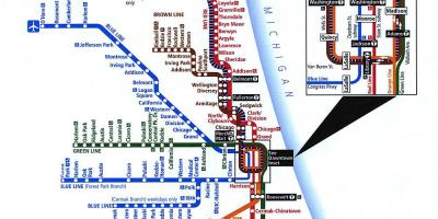 شیکاگو خطوط مترو نقشه