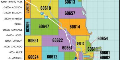 شیکاگو منطقه و کد پستی و نقشه